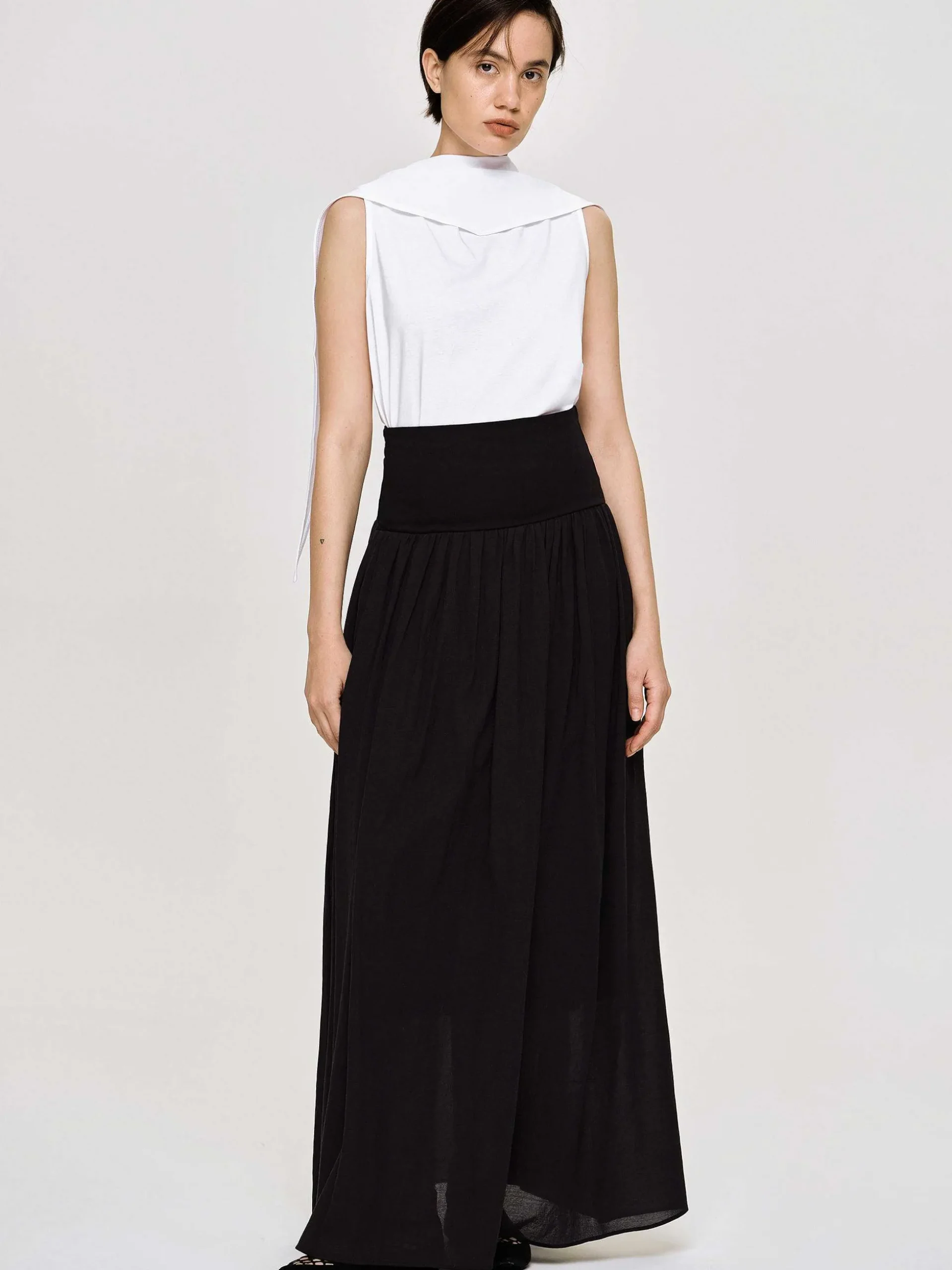 Women Source Unknown Clothing-Ocelia Drop Waist Maxi Skirt, Black