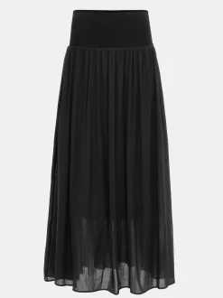 Women Source Unknown Clothing-Ocelia Drop Waist Maxi Skirt, Black