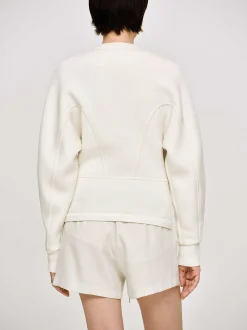Women Source Unknown Accessories-Offset Button Jacket, Cream