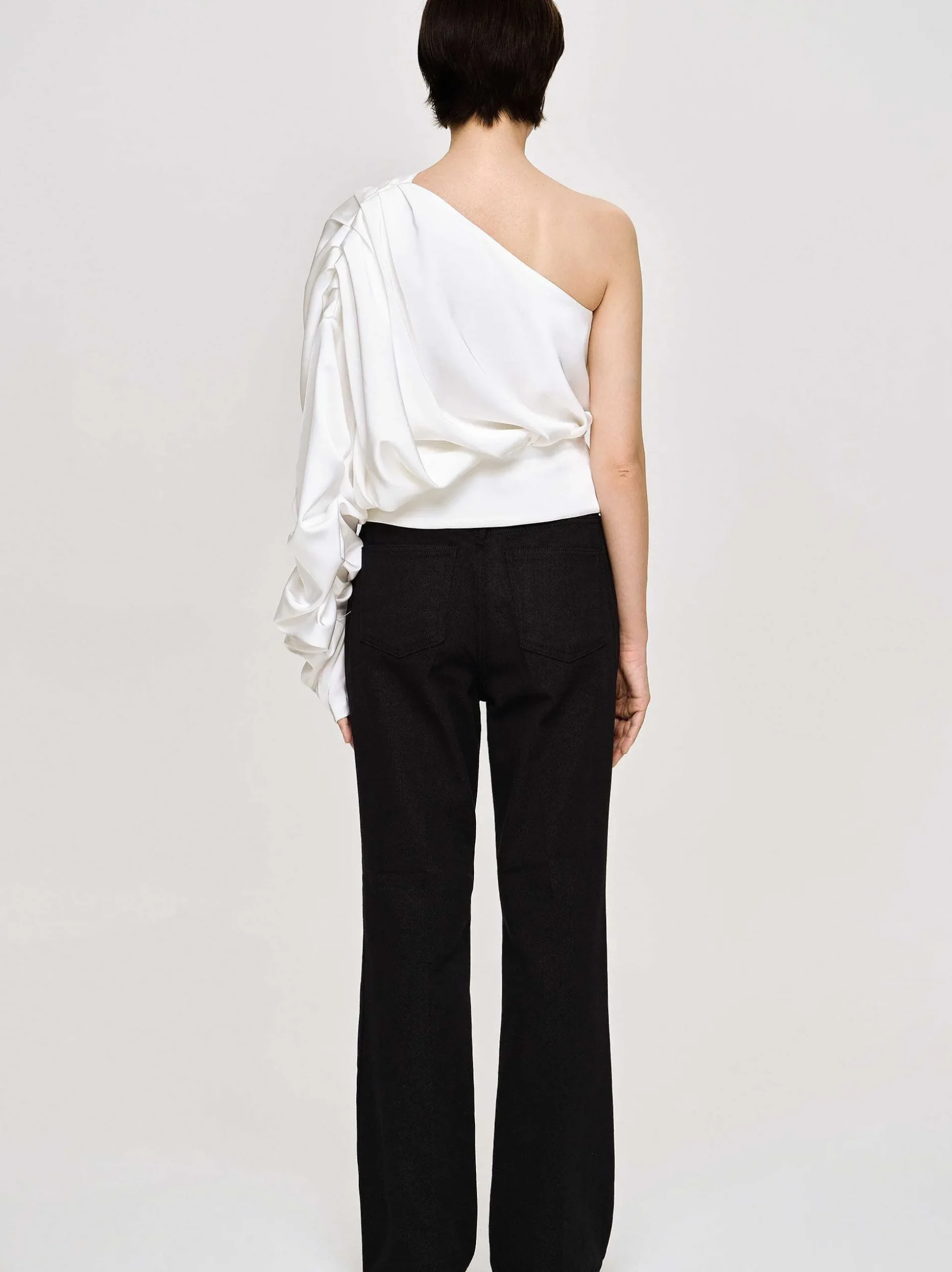 Women Source Unknown Tops-One-Shoulder Blouse, White