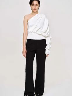 Women Source Unknown Tops-One-Shoulder Blouse, White