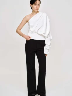 Women Source Unknown Clothing-One-Shoulder Blouse, White