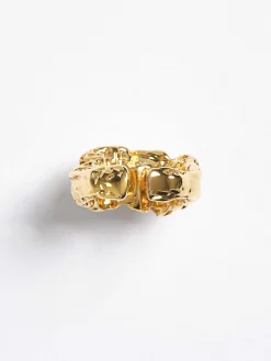 Women Source Unknown Clothing-Open Signet Ring, Gold