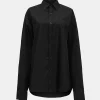 Women Source Unknown Accessories-Over-Fit Cotton Shirt, Black