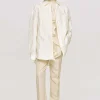 Women Source Unknown Accessories-Over-Fit Jacquard Shirt, Parchment