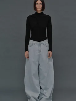 Women Source Unknown Clothing-Oversized Fit Jeans, Light Blue Wash