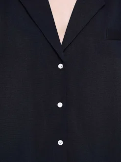Women Source Unknown Clothing-Oversized Fluid Shirt, Navy