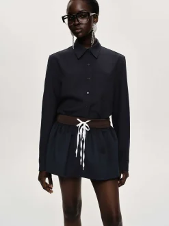 Women Source Unknown Bottoms-Padded-Effect Miniskirt, Navy