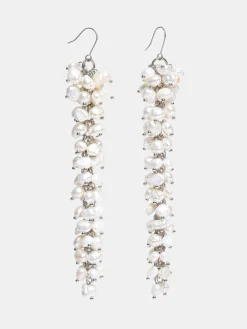 Women Source Unknown Accessories-Pearl Drop Earrings, White