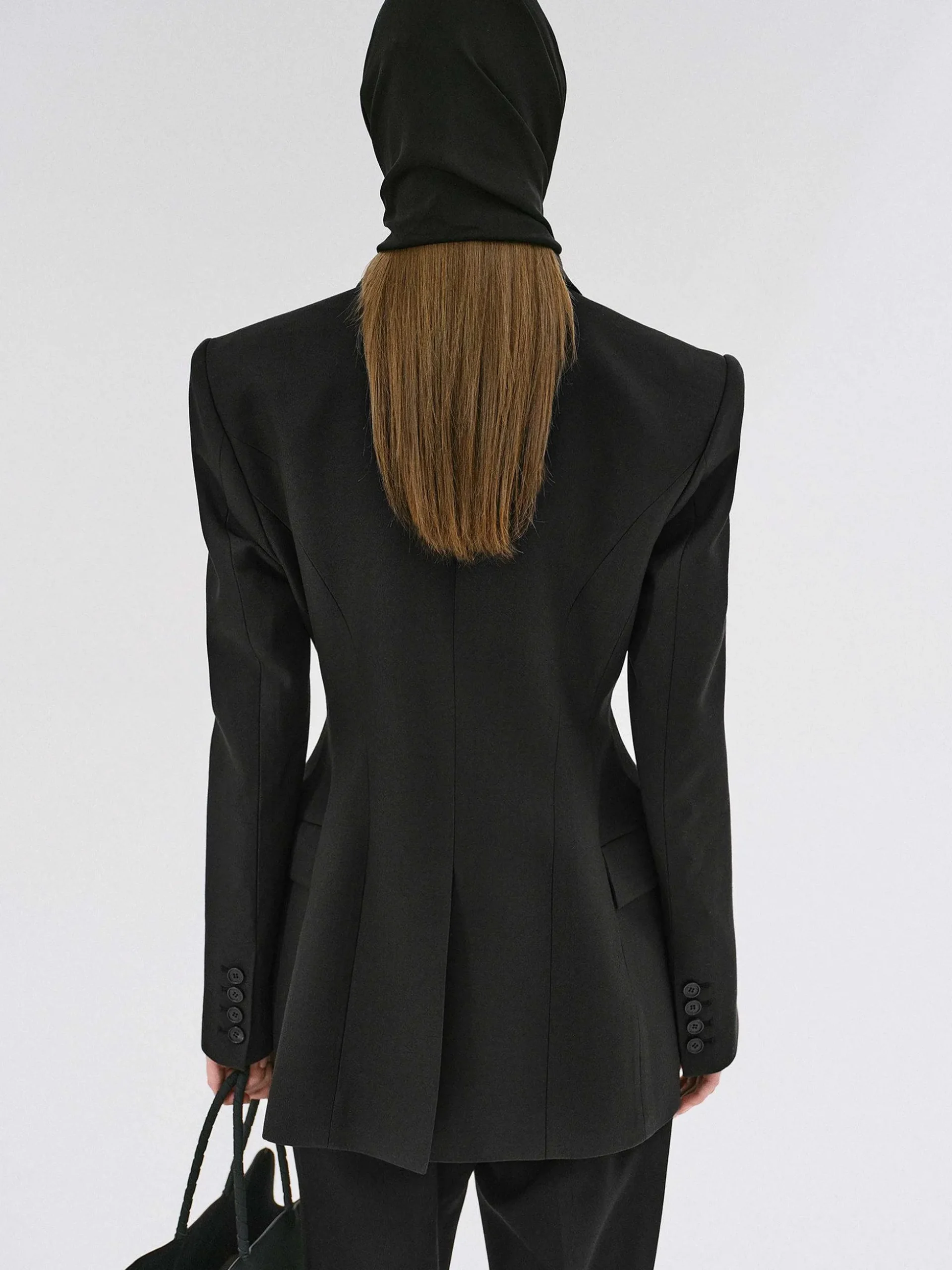 Women Source Unknown Clothing-Poldo Hourglass Blazer, Black