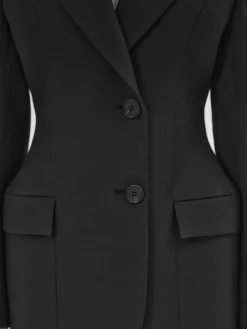 Women Source Unknown Clothing-Poldo Hourglass Blazer, Black
