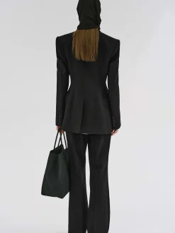 Women Source Unknown Clothing-Poldo Hourglass Blazer, Black