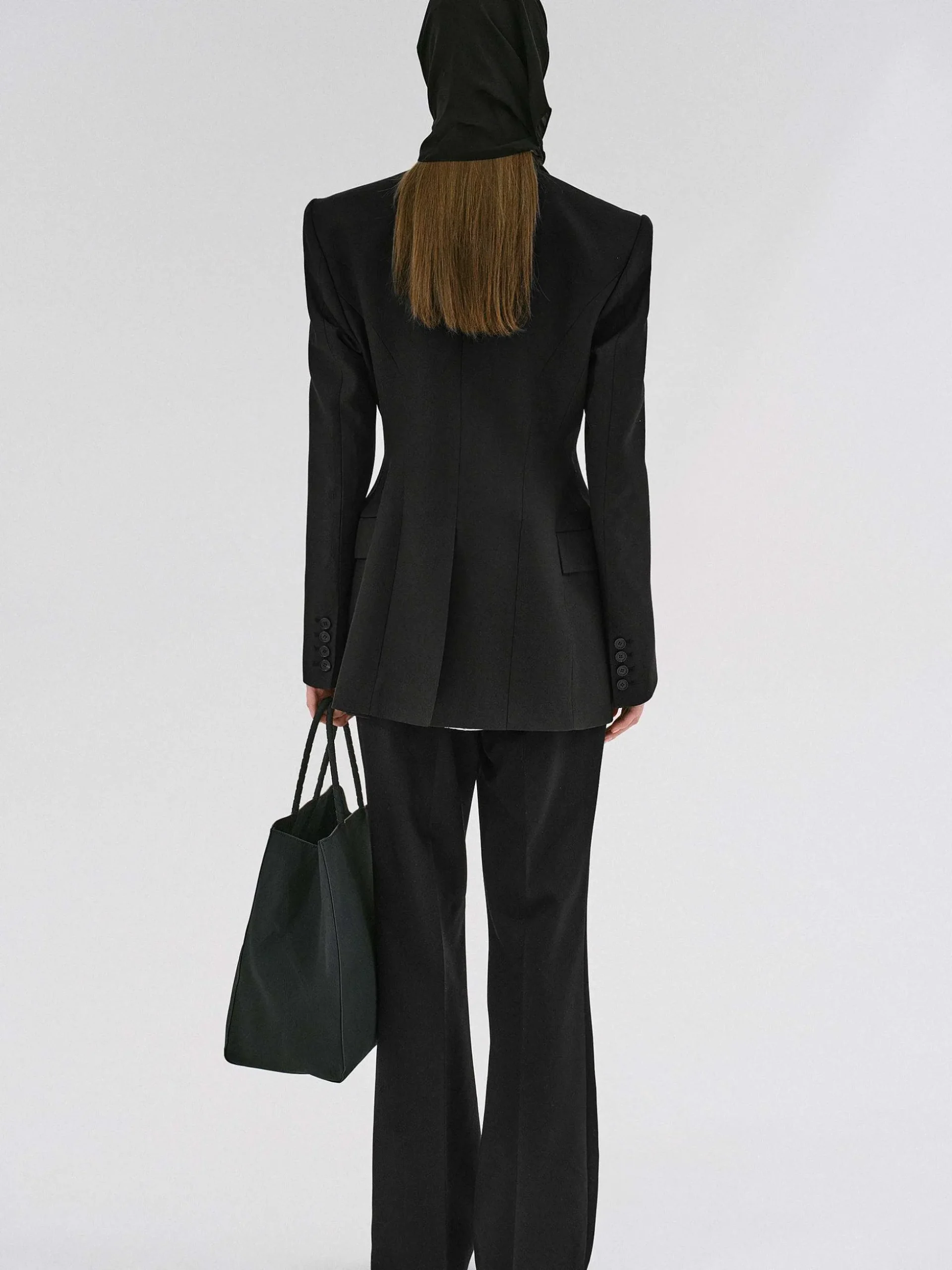 Women Source Unknown Clothing-Poldo Hourglass Blazer, Black