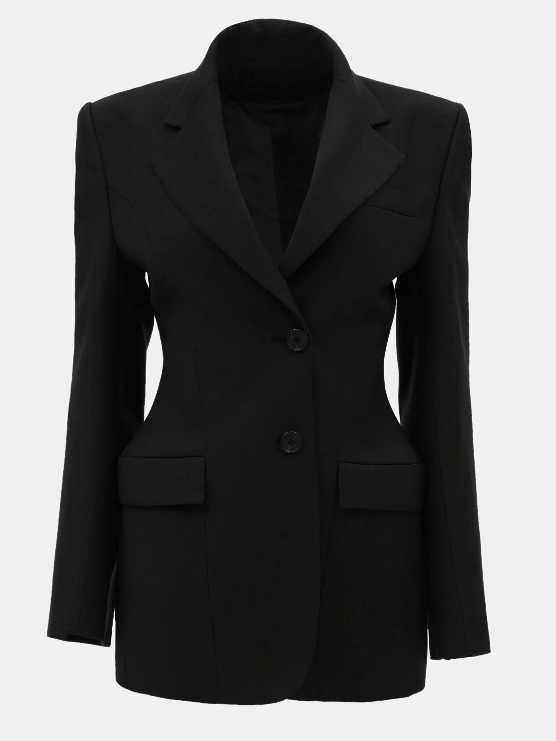 Women Source Unknown Outerwear-Poldo Hourglass Blazer, Black