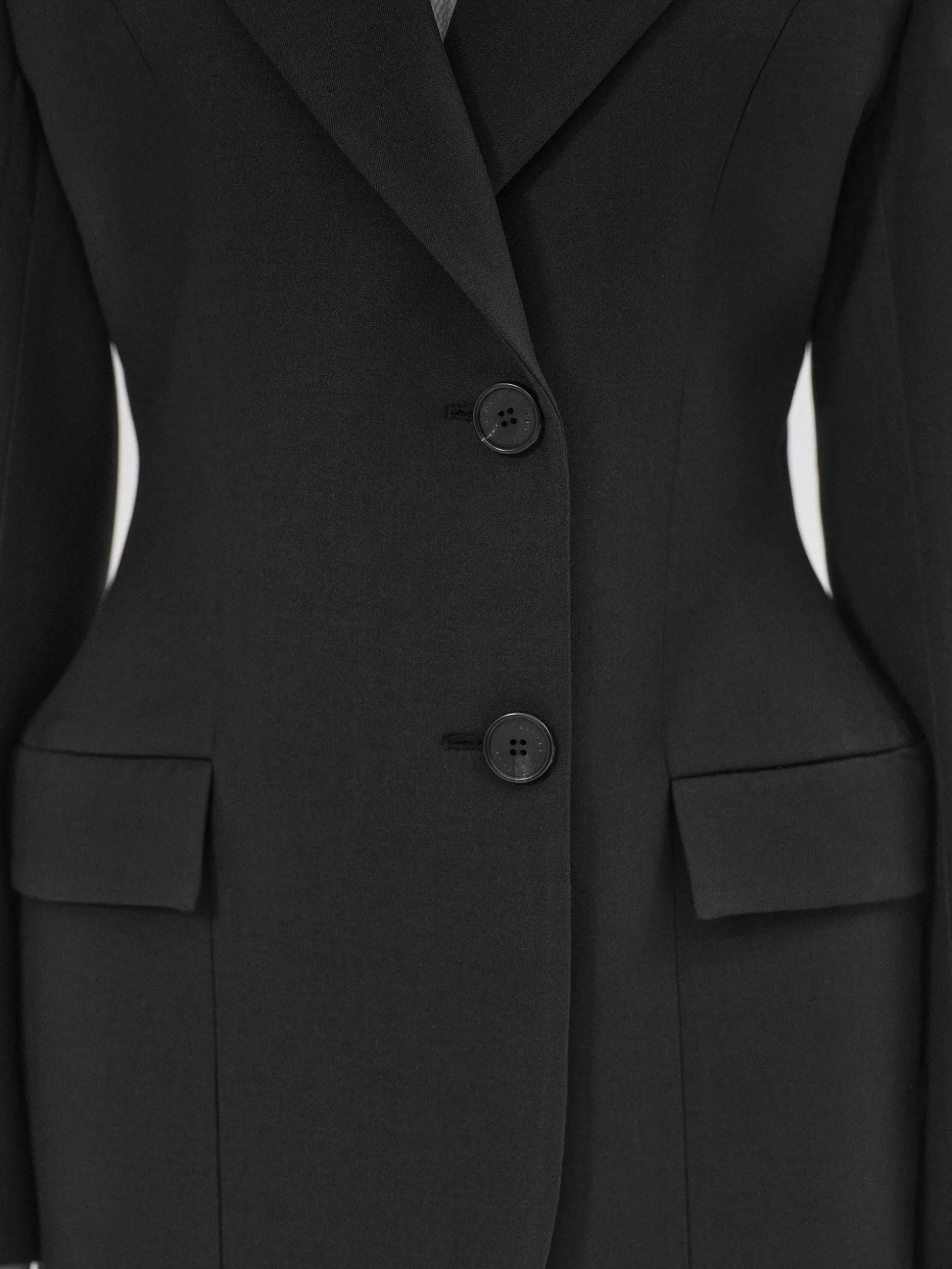 Women Source Unknown Outerwear-Poldo Hourglass Blazer, Black