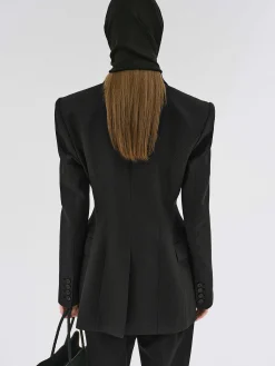 Women Source Unknown Outerwear-Poldo Hourglass Blazer, Black