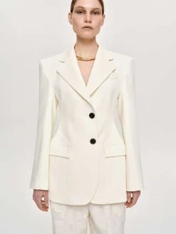 Women Source Unknown Outerwear-Poldo Hourglass Blazer, Cream