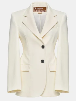 Women Source Unknown Outerwear-Poldo Hourglass Blazer, Cream