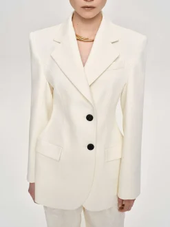 Women Source Unknown Clothing-Poldo Hourglass Blazer, Cream