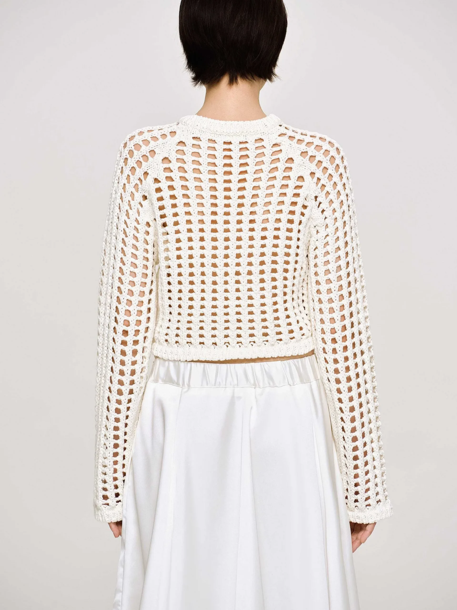 Women Source Unknown Knitwear-Reef Net Knit Top, Ivory