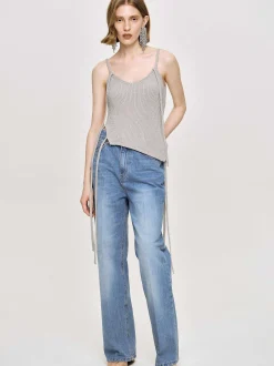 Women Source Unknown Denim-Relaxed Straight Jeans, Mid Wash