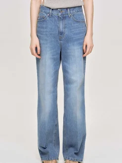 Women Source Unknown Denim-Relaxed Straight Jeans, Mid Wash