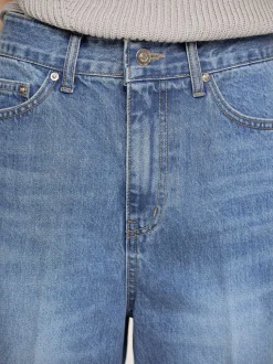 Women Source Unknown Denim-Relaxed Straight Jeans, Mid Wash