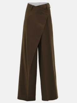 Women Source Unknown Clothing-Rennert Criss Cross Trousers, Saddle Brown