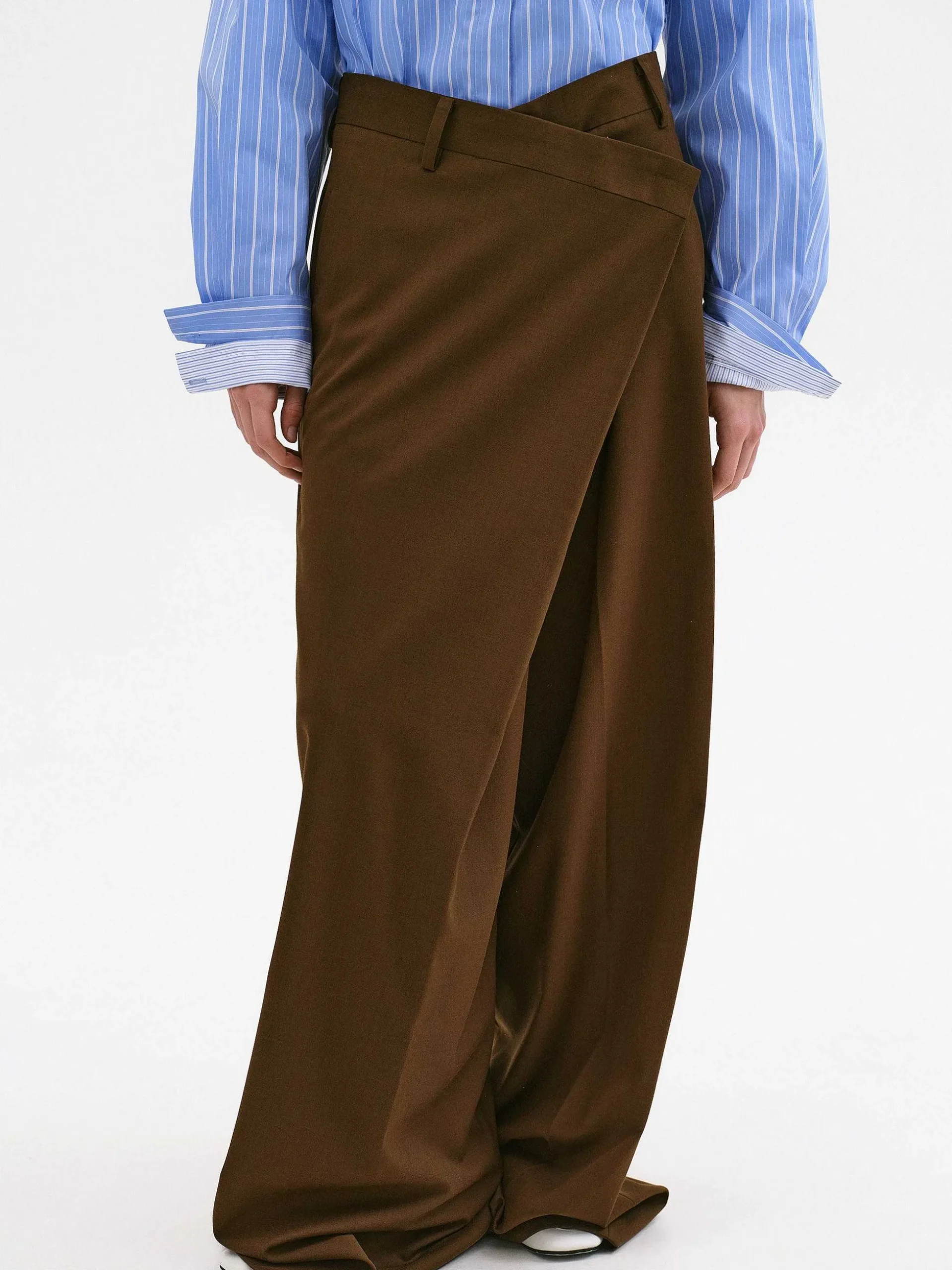 Women Source Unknown Clothing-Rennert Criss Cross Trousers, Saddle Brown