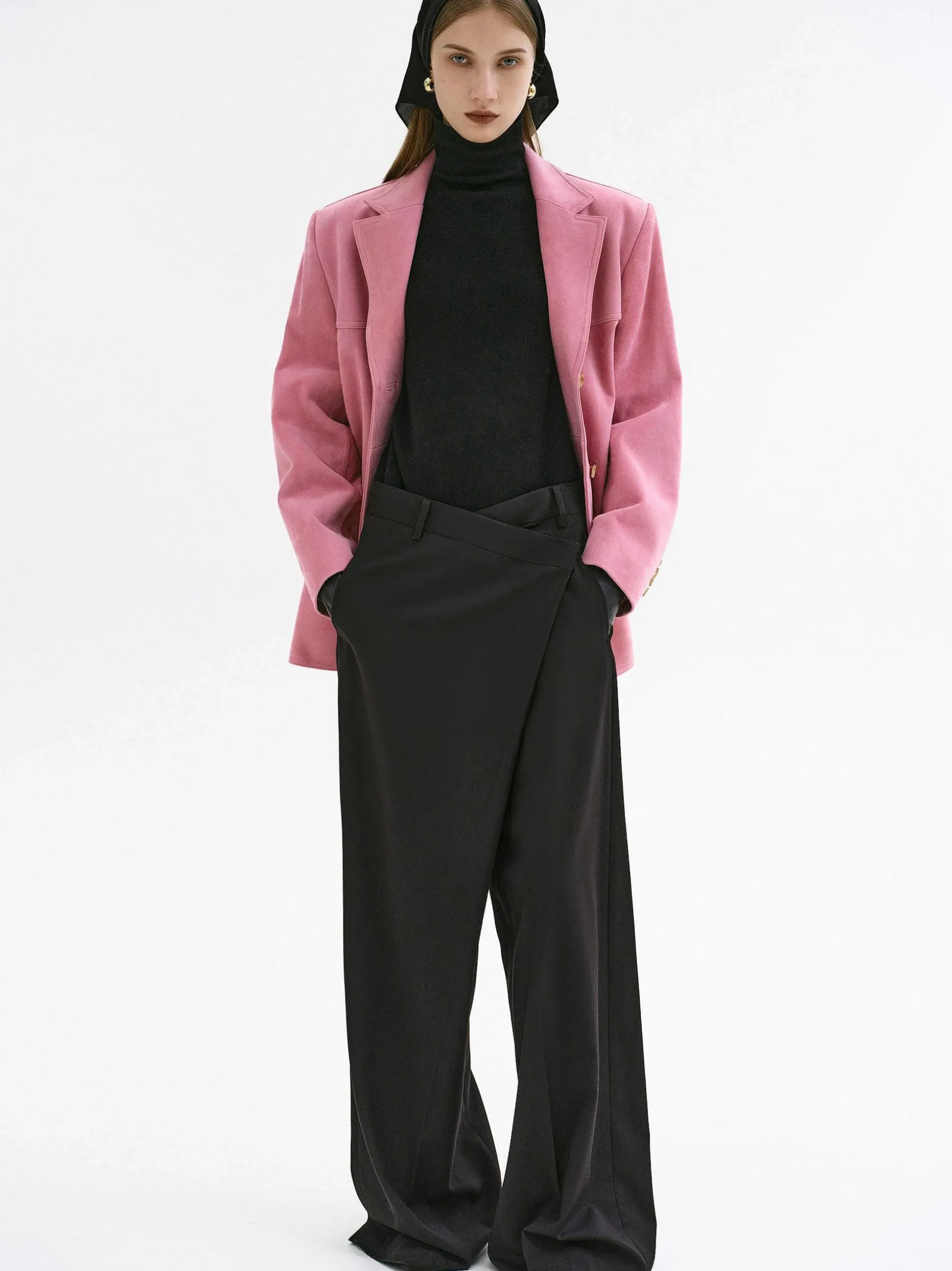 Women Source Unknown Bottoms-Rennert Criss Cross Trousers, Black