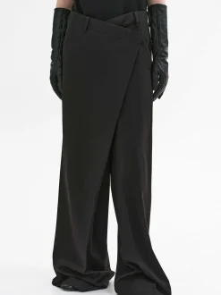 Women Source Unknown Bottoms-Rennert Criss Cross Trousers, Black