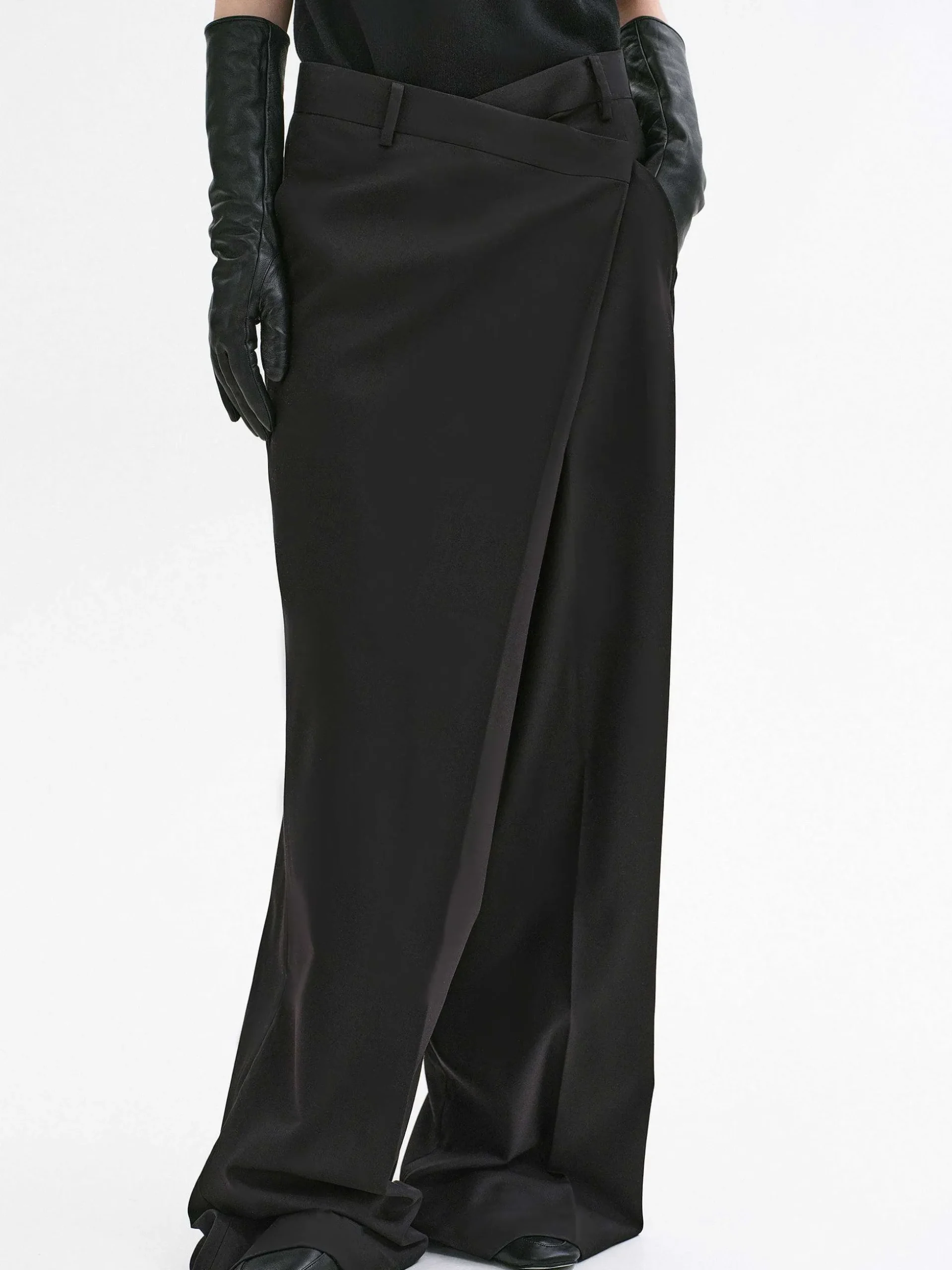 Women Source Unknown Bottoms-Rennert Criss Cross Trousers, Black