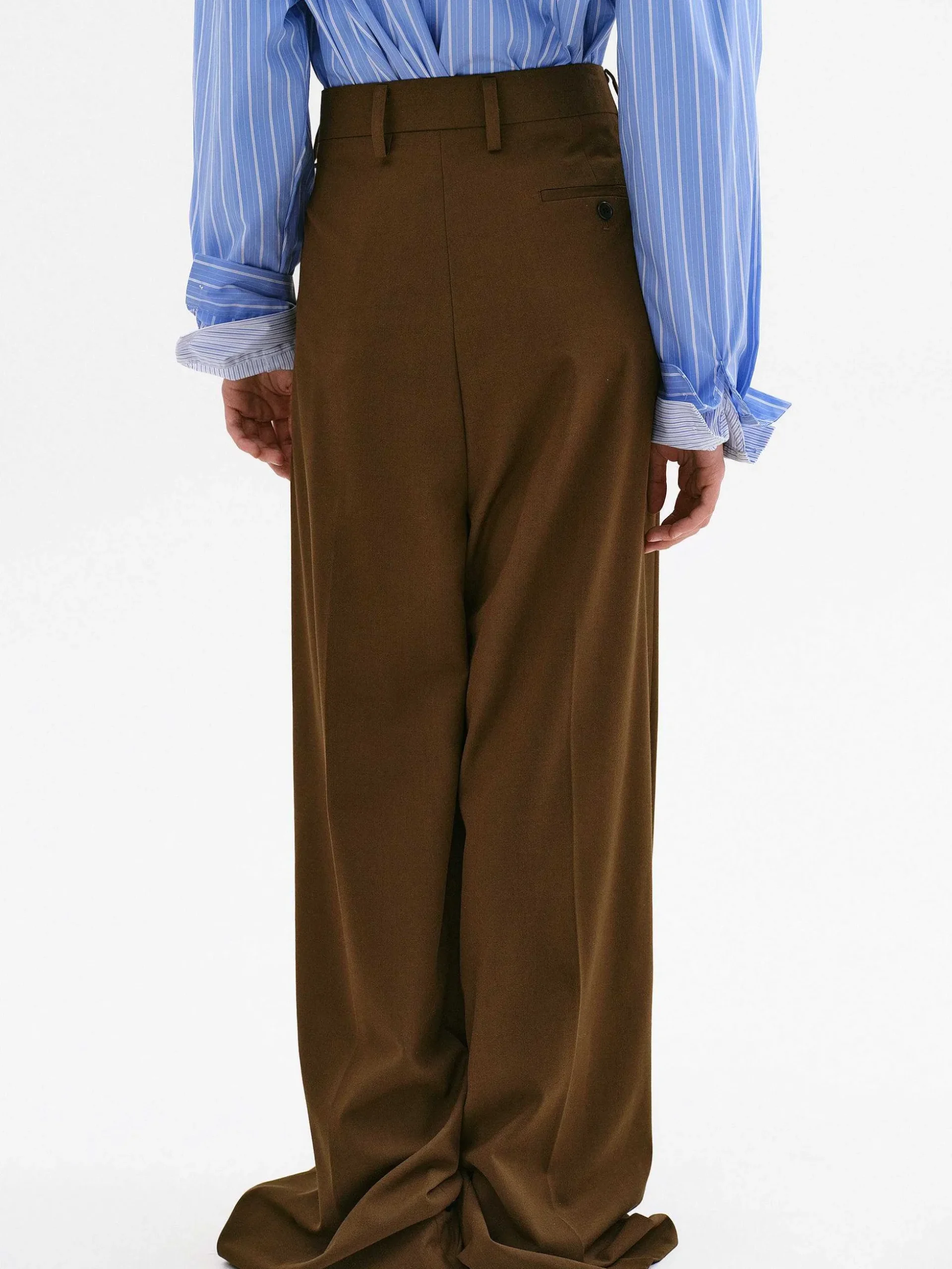 Women Source Unknown Bottoms-Rennert Criss Cross Trousers, Saddle Brown