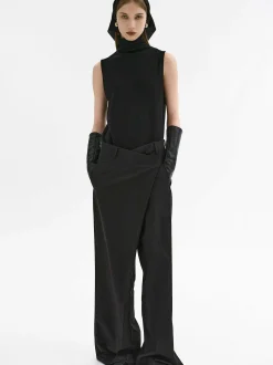 Women Source Unknown Clothing-Rennert Criss Cross Trousers, Black