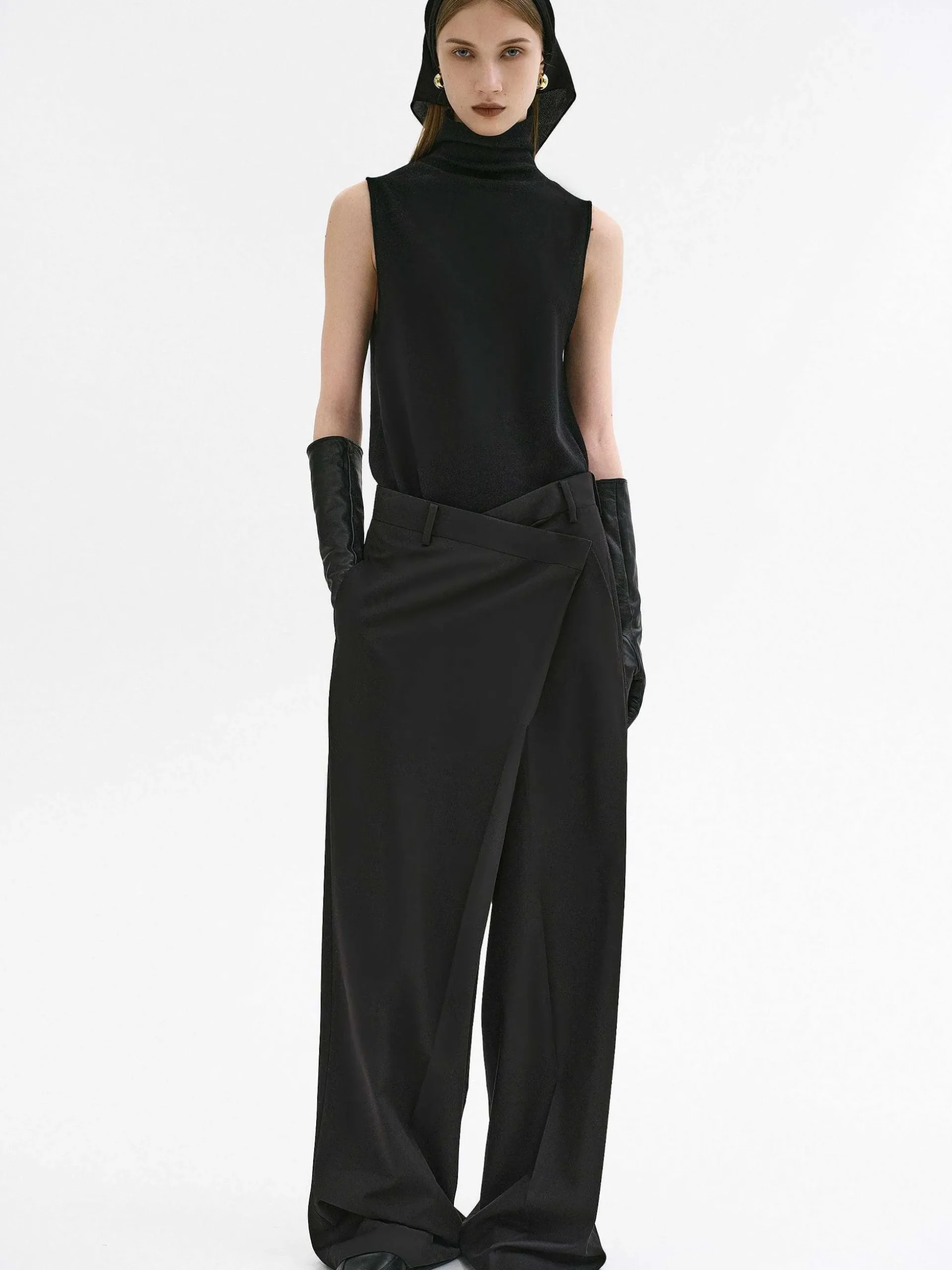Women Source Unknown Clothing-Rennert Criss Cross Trousers, Black