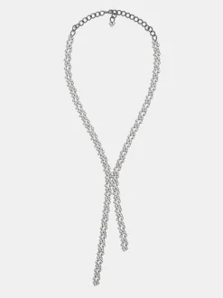 Women Source Unknown Clothing-Rhinestone Drop Necklace, Silver