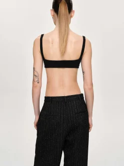 Women Source Unknown Knitwear-Rib Knit Bra, Black