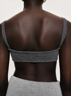 Women Source Unknown Clothing-Rib Knit Bra, Charcoal
