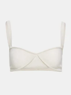 Women Source Unknown Clothing-Rib Knit Bra, White