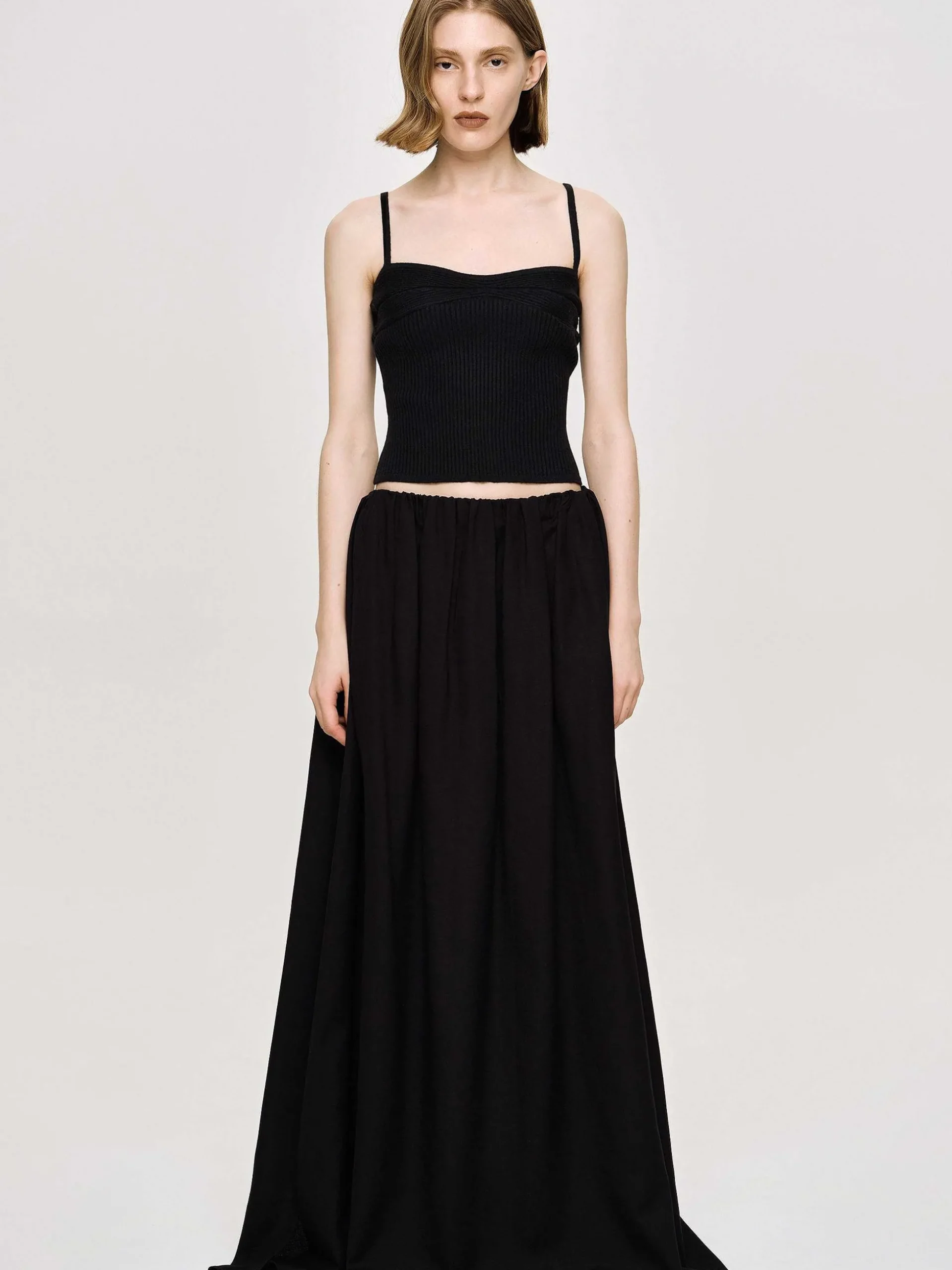 Women Source Unknown Knitwear-Rib Knit Camisole, Black