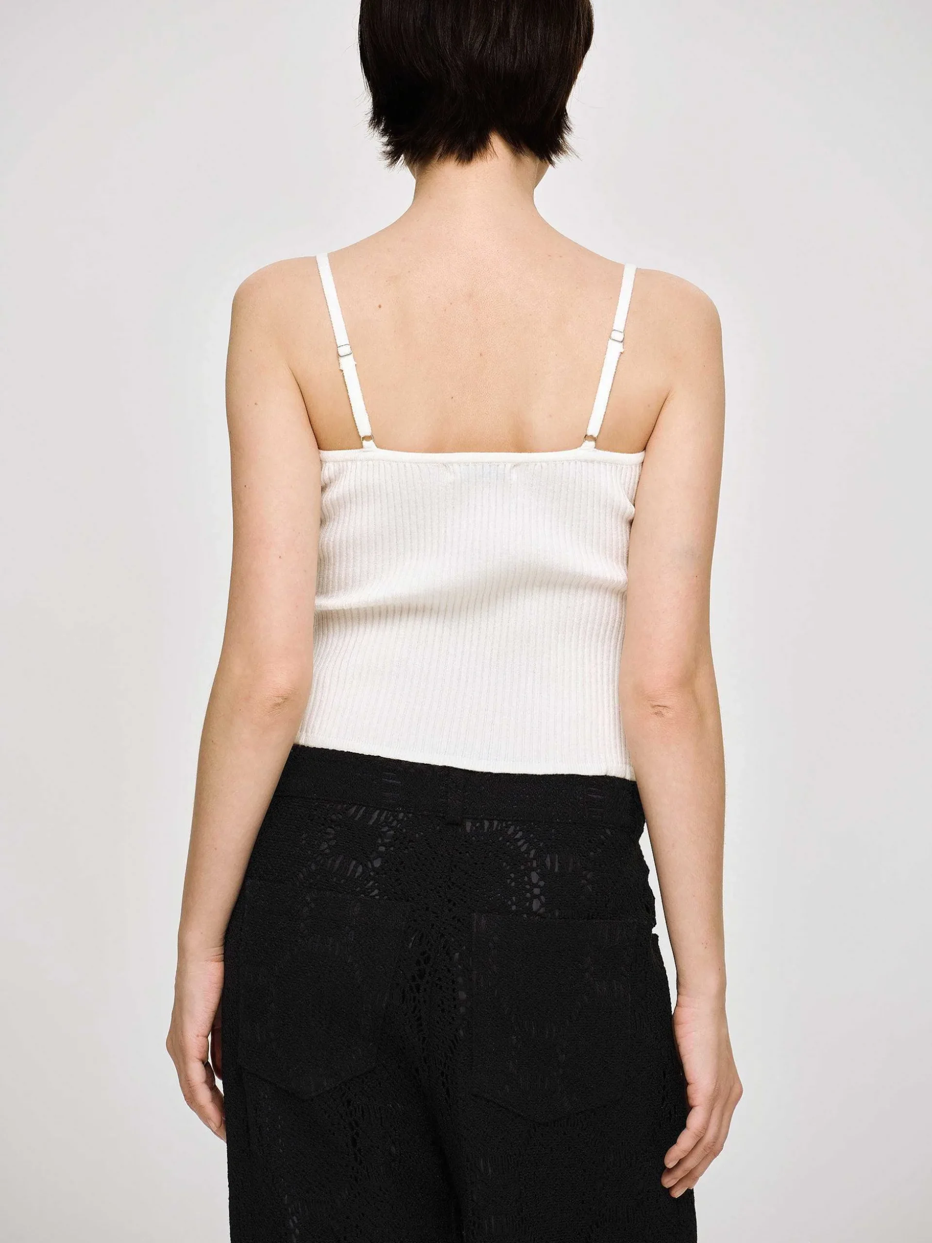Women Source Unknown Knitwear-Rib Knit Camisole, White