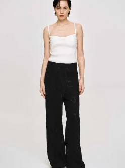 Women Source Unknown Clothing-Rib Knit Camisole, White