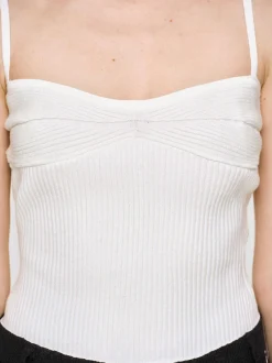 Women Source Unknown Clothing-Rib Knit Camisole, White