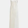 Women Source Unknown Accessories-Satin Maxi Dress, Pearl