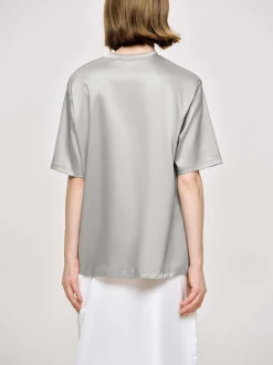 Women Source Unknown Accessories-Satin T-Shirt, Silver