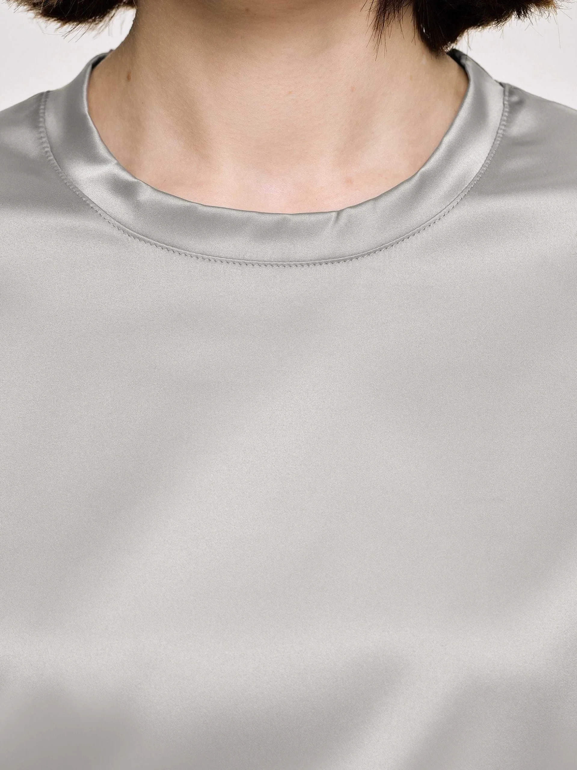 Women Source Unknown Accessories-Satin T-Shirt, Silver