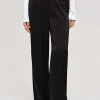 Women Source Unknown Accessories-Satin-Crepe Pants, Black