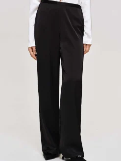 Women Source Unknown Accessories-Satin-Crepe Pants, Black