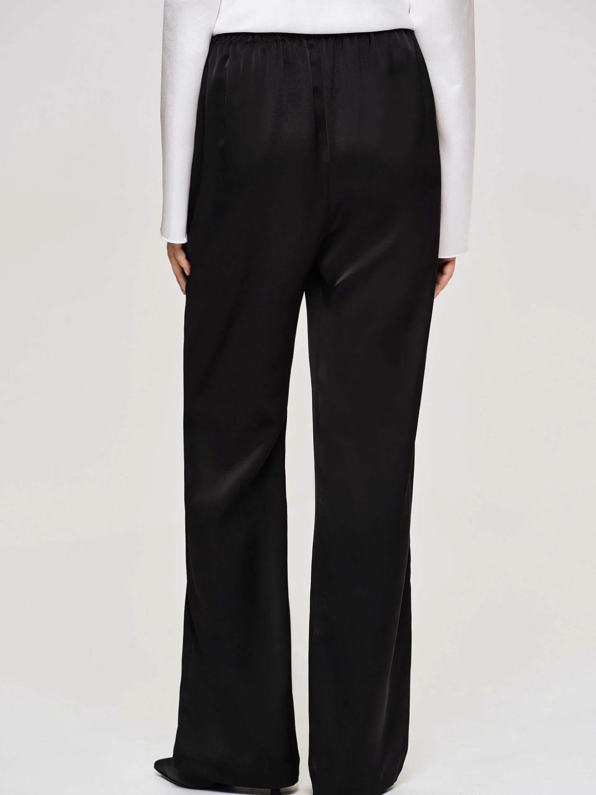 Women Source Unknown Accessories-Satin-Crepe Pants, Black
