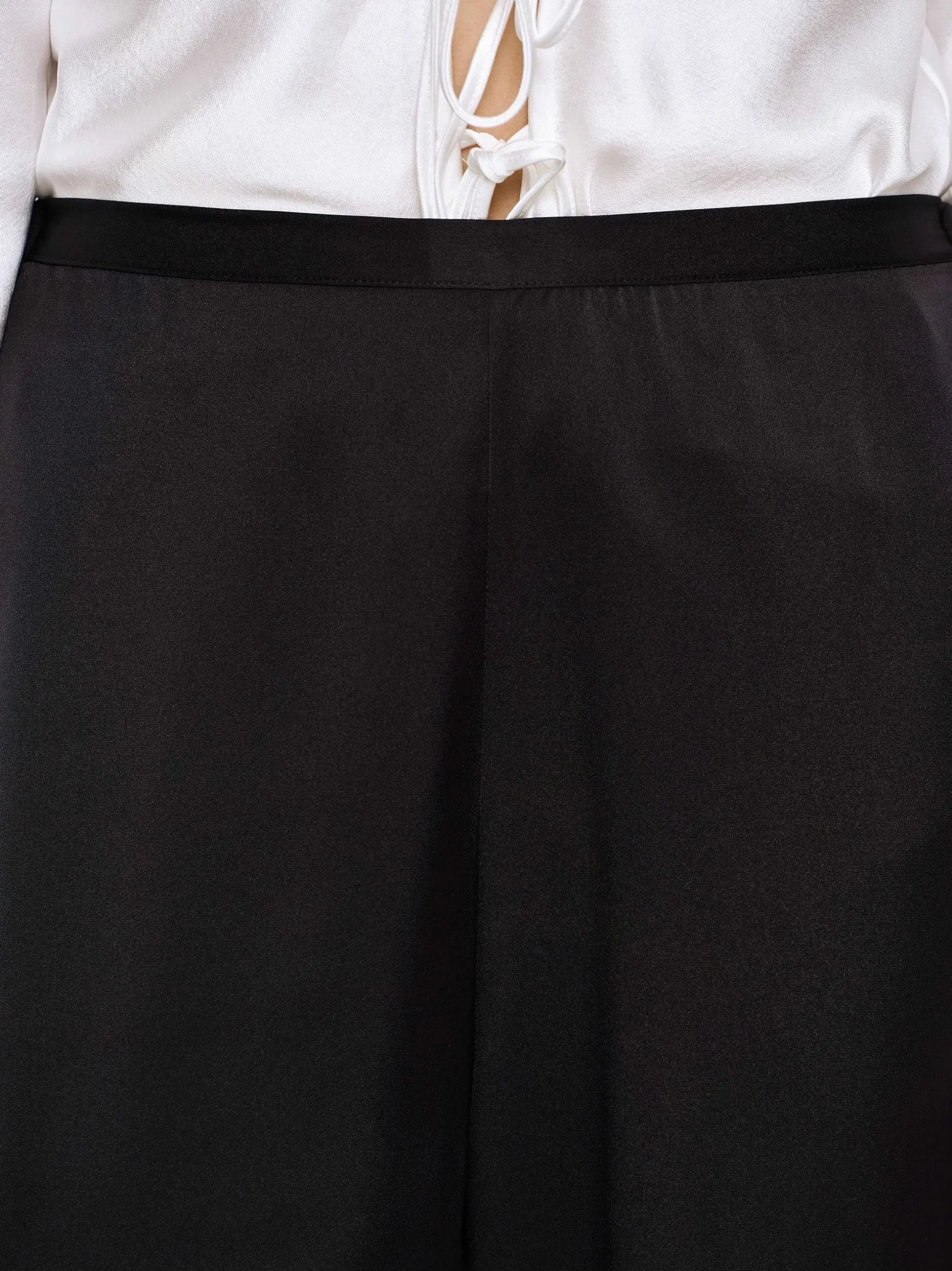 Women Source Unknown Accessories-Satin-Crepe Pants, Black